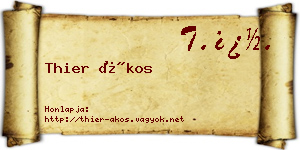 Thier Ákos névjegykártya